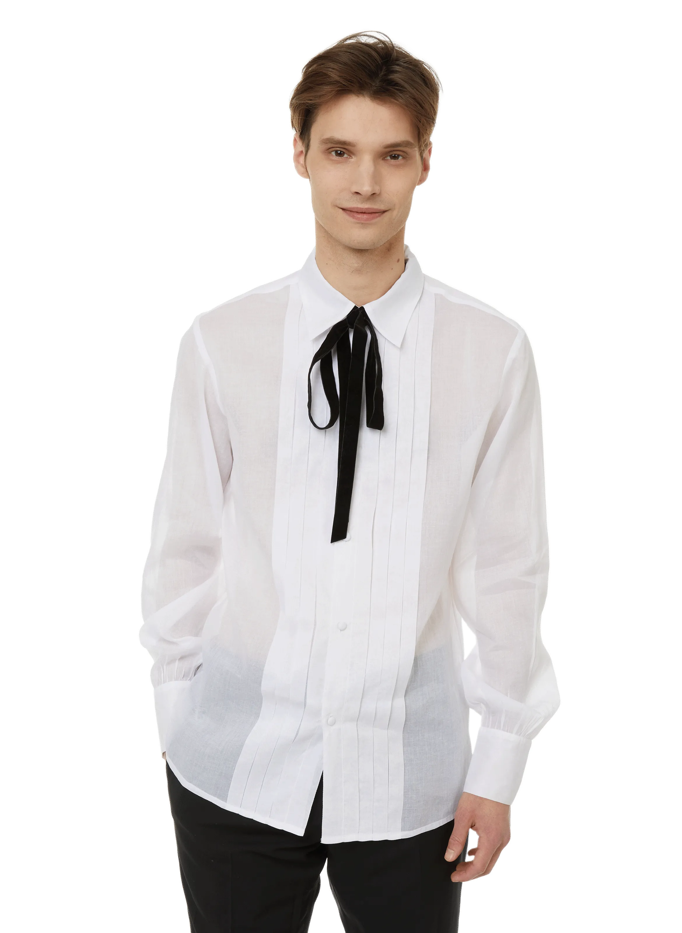 73 London White Cotton Bib Front Shirt