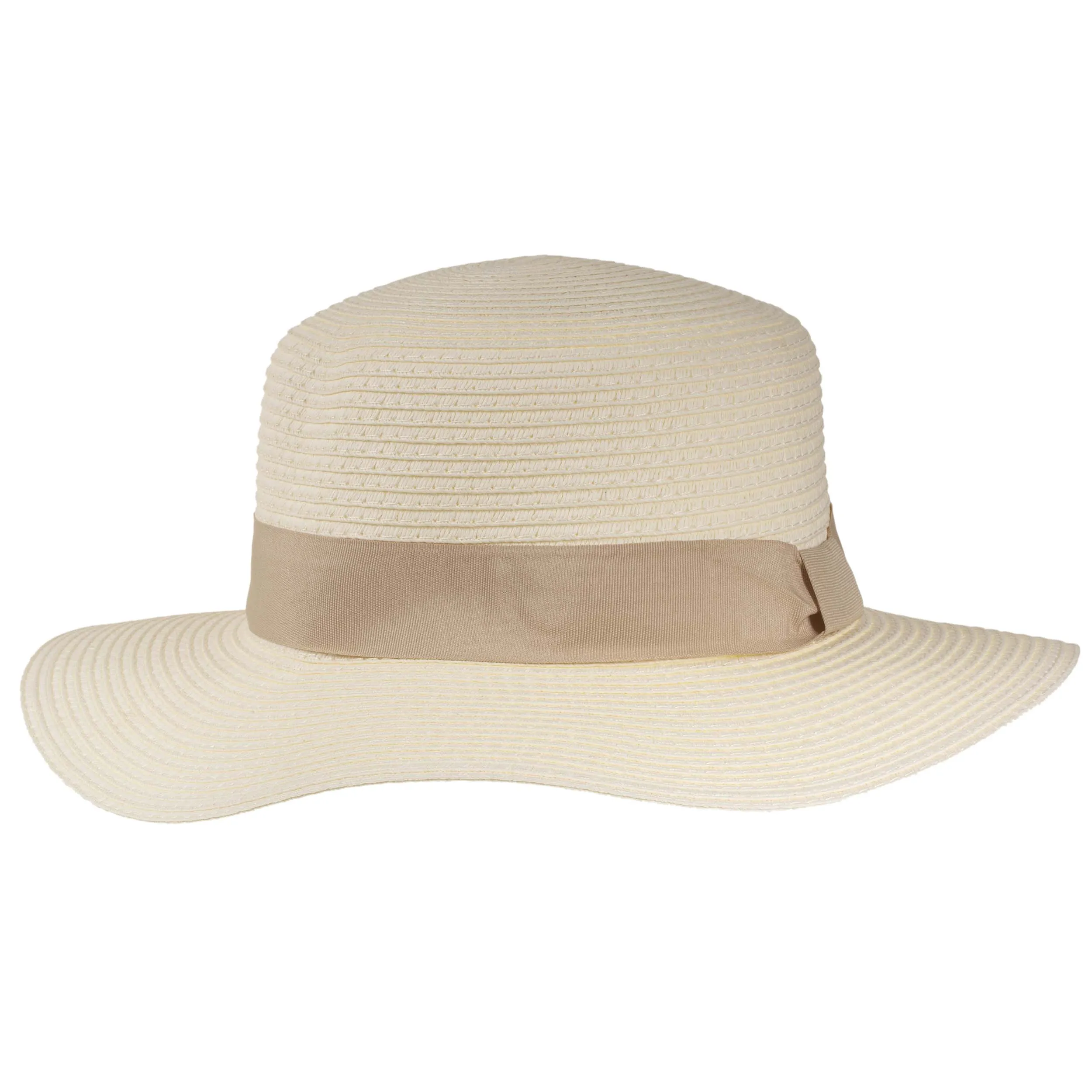 Beige straw boater hat