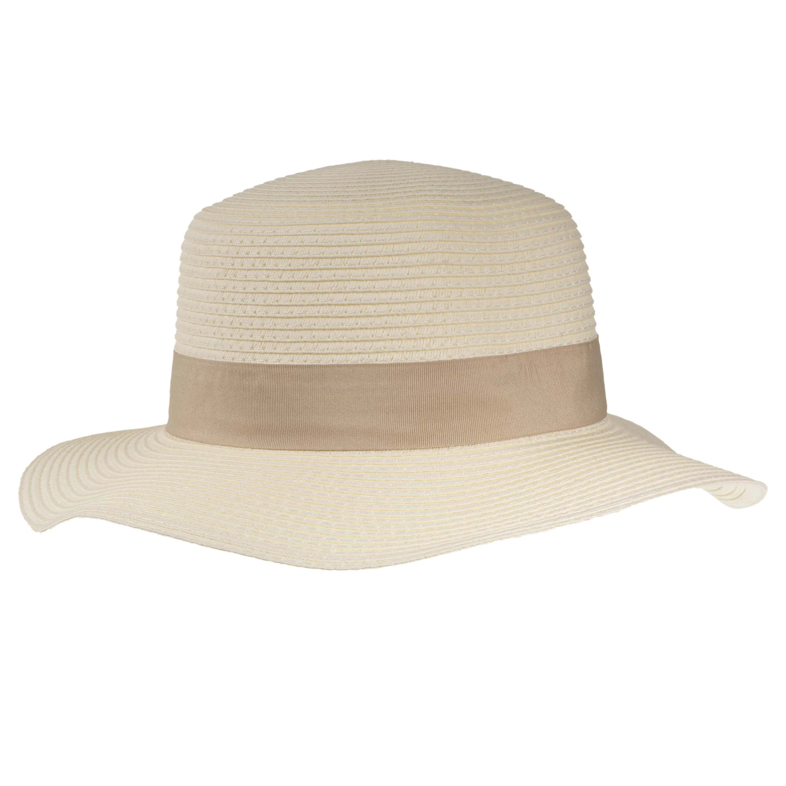 Beige straw boater hat