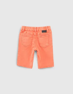 Organic cotton boys' coral knit Bermuda shorts.