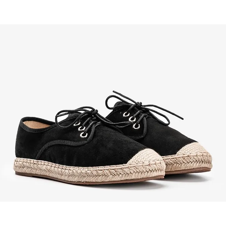 Black eco-suede espadrilles - Celina in black