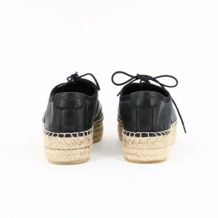 Black Leather Espadrilles Size 36.5 by Saint Laurent
