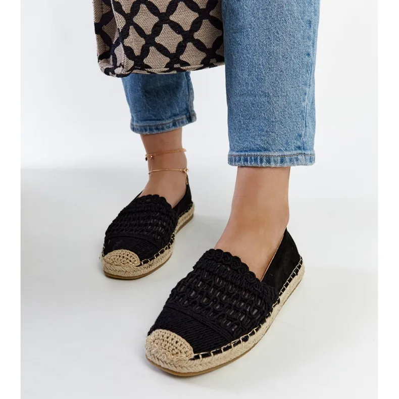 Black openwork espadrilles by Gordana Black.