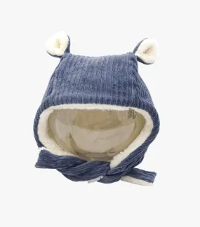 Bleu Reversible Velvet Kids Bonnet