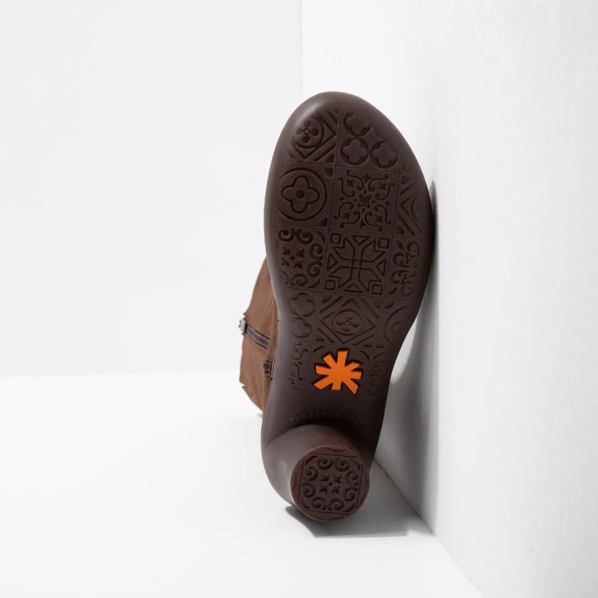 Suede Brown Heeled Boots.