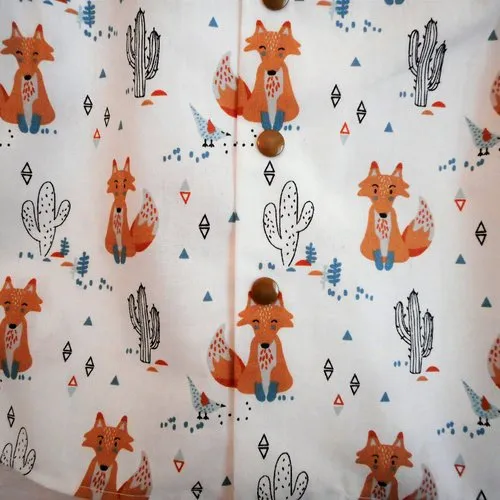 Boy 12 Months Shirt and Shorts Set Spring Summer Cotton Cactus Fox Turquoise