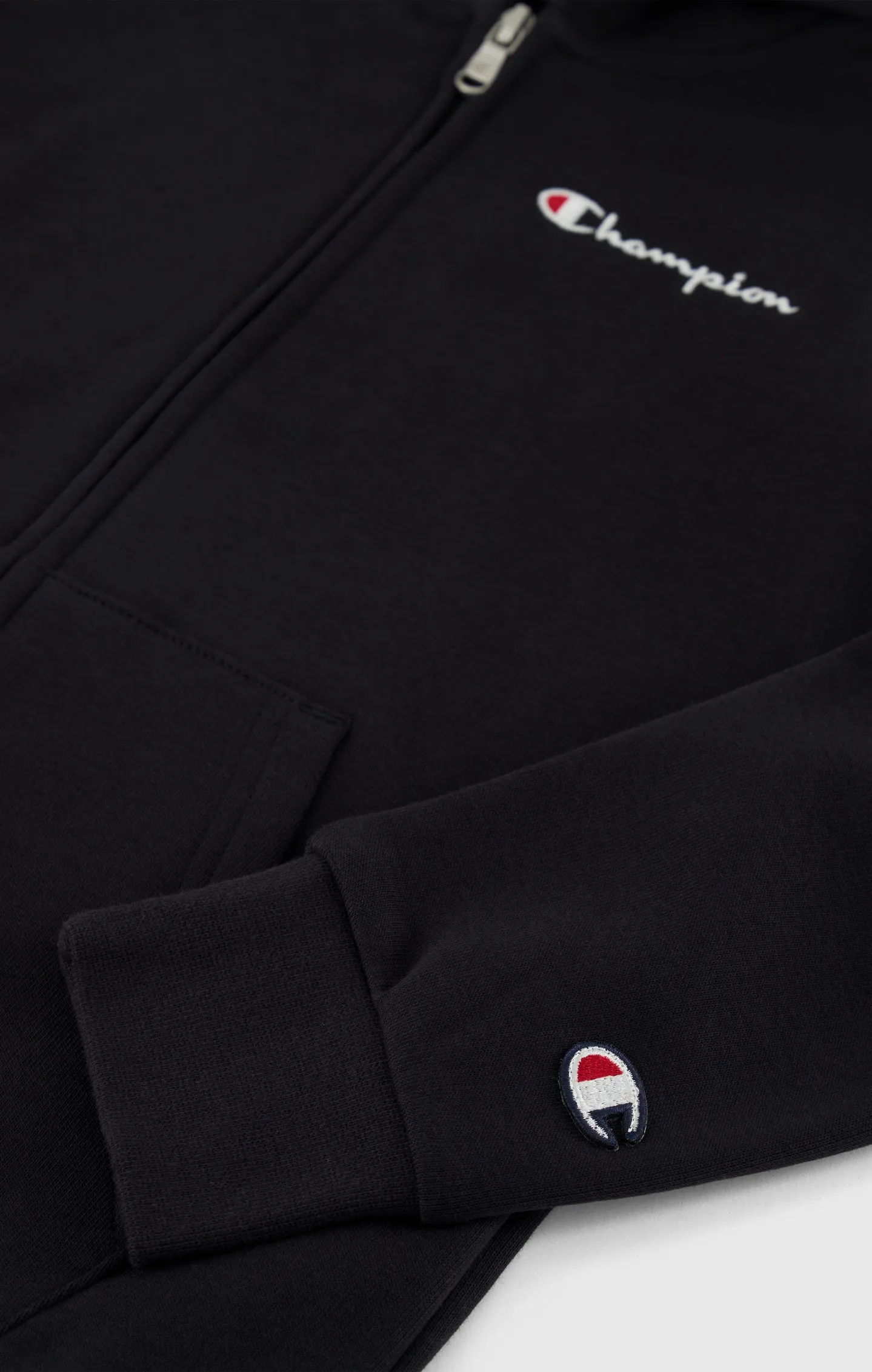 Boys' Zippered Embroidered Hooded Sweatshirt by Champion France