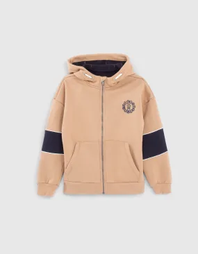 Cardigan caramel large navy stripes boy.
