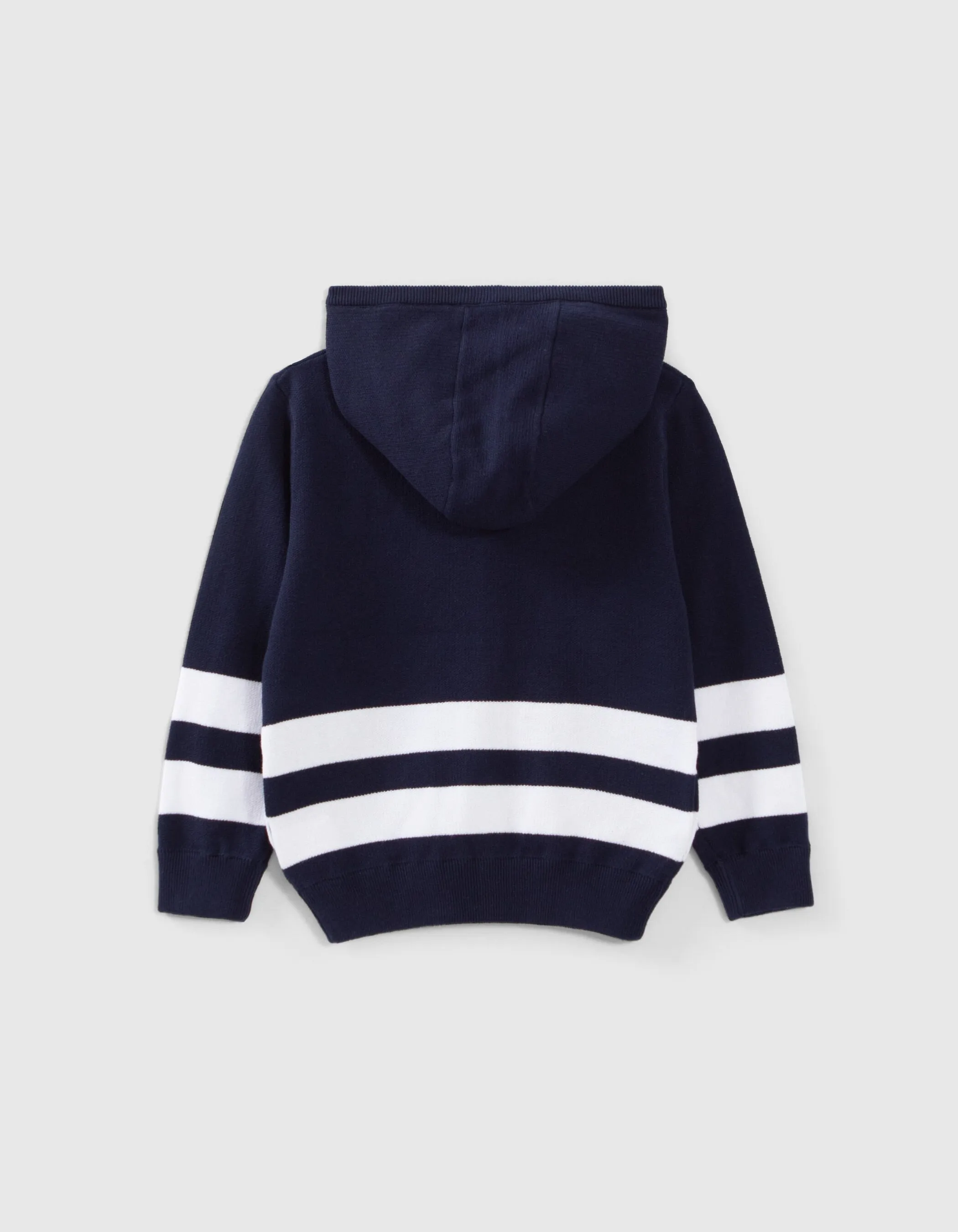 Striped white cardigan for boys.