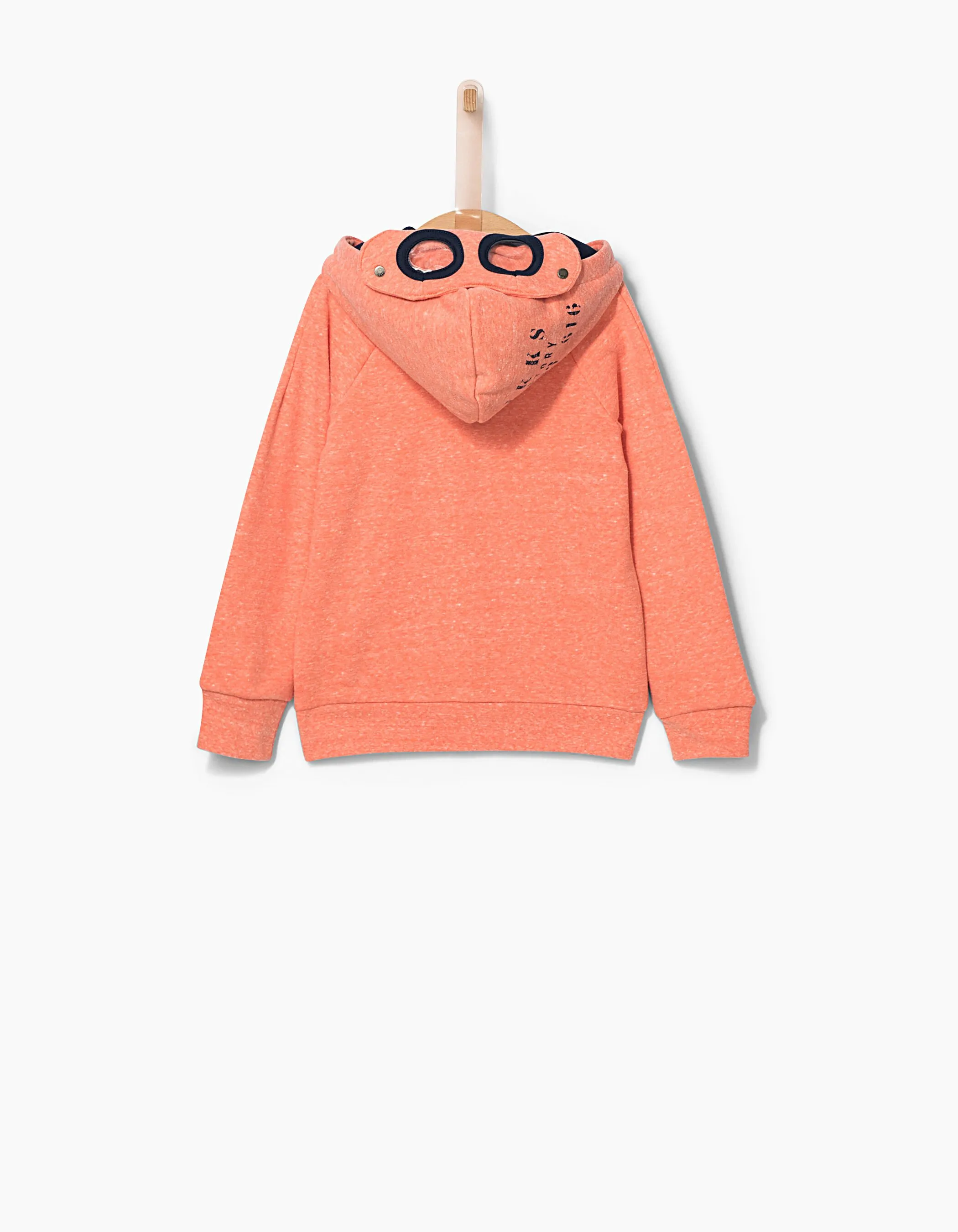 Terracotta Hooded Masked Boy's Cardigan in Fleece