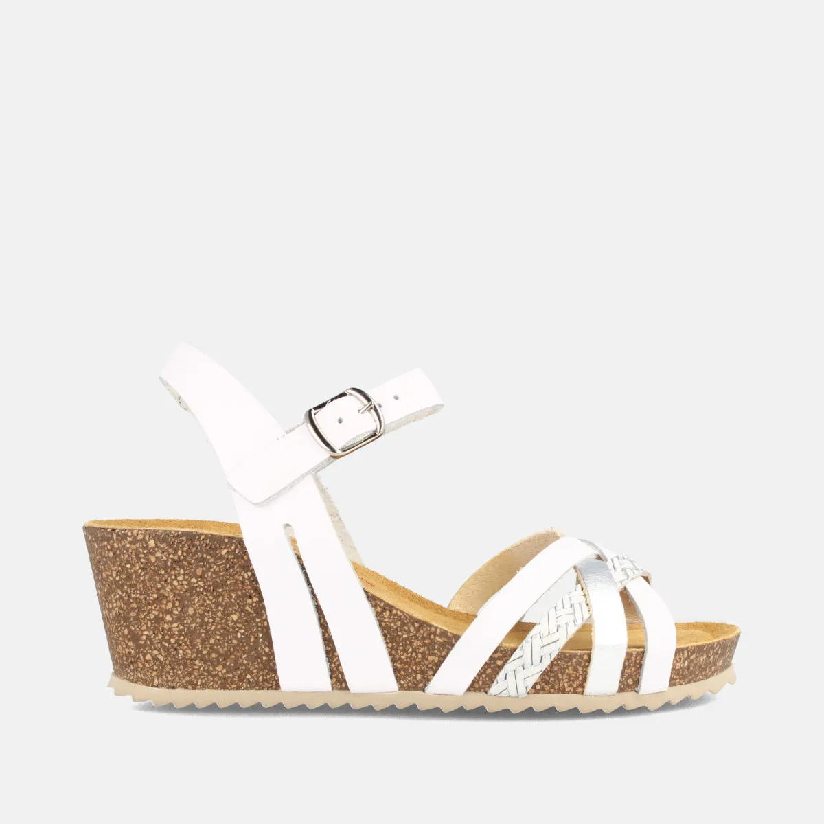 Comfortable White Wedge Sandals - White