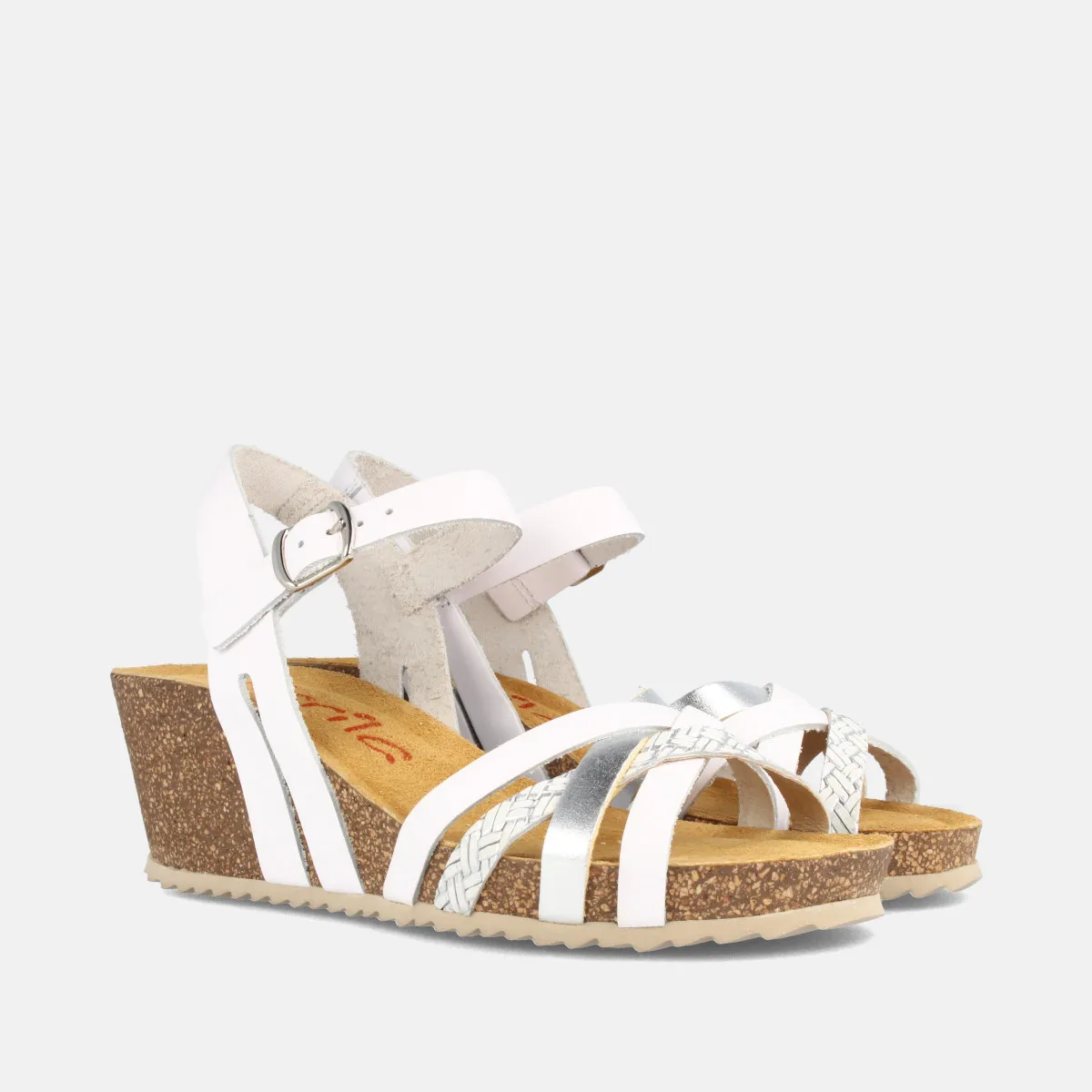 Comfortable White Wedge Sandals - White