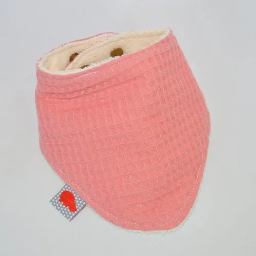 Coral Pink Honeycomb Cotton Bib Scarf