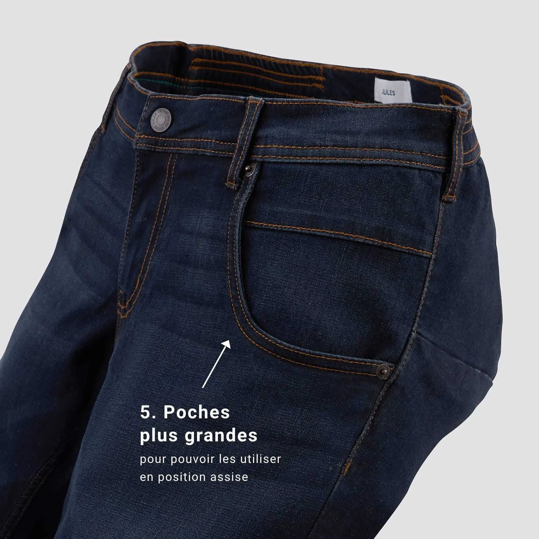 Jeans slim pour handicapé Bleu moyen | Jules