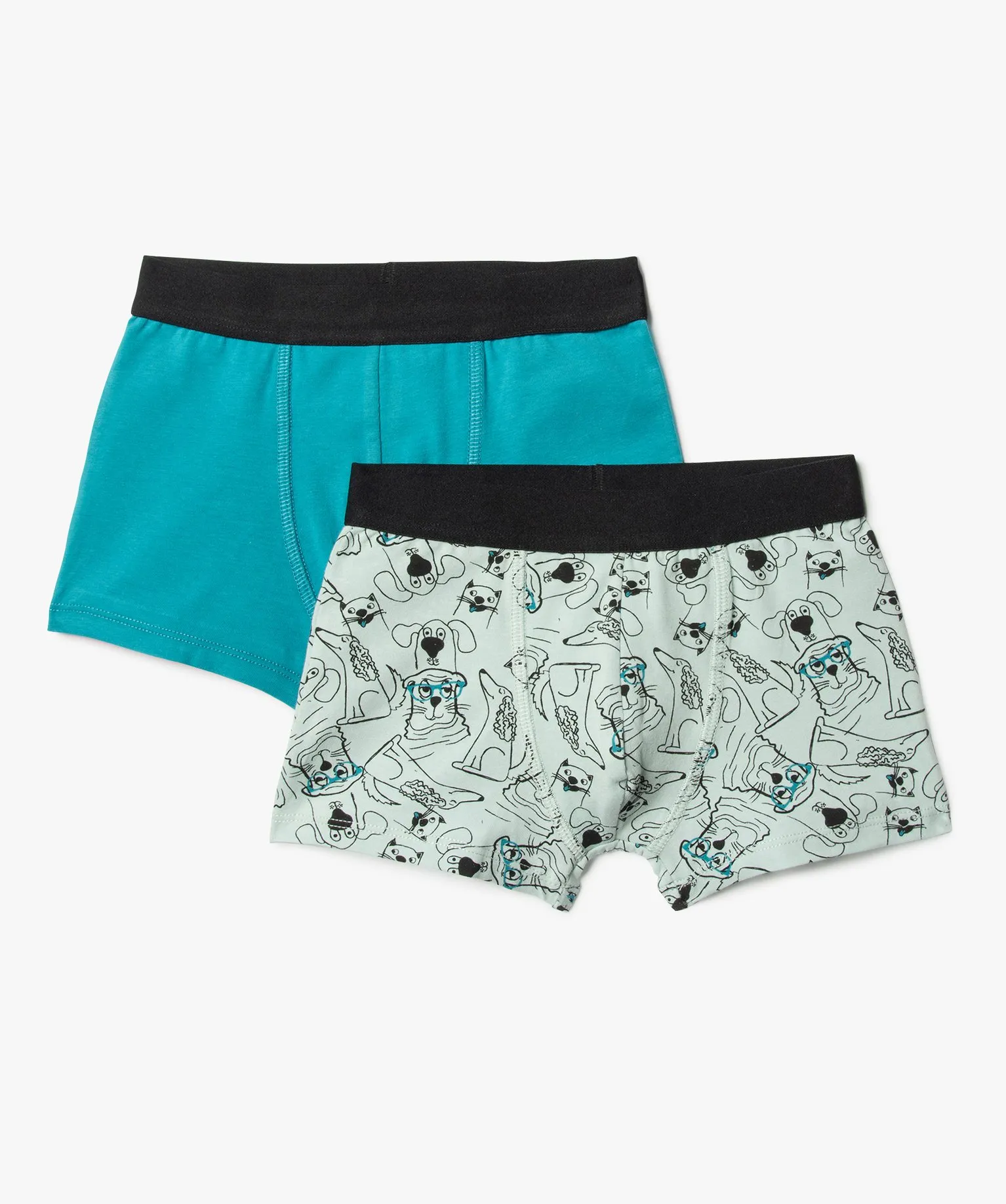 Men's Multicolor Animal Print Boxer Shorts Set of 2 Stretch Underwear