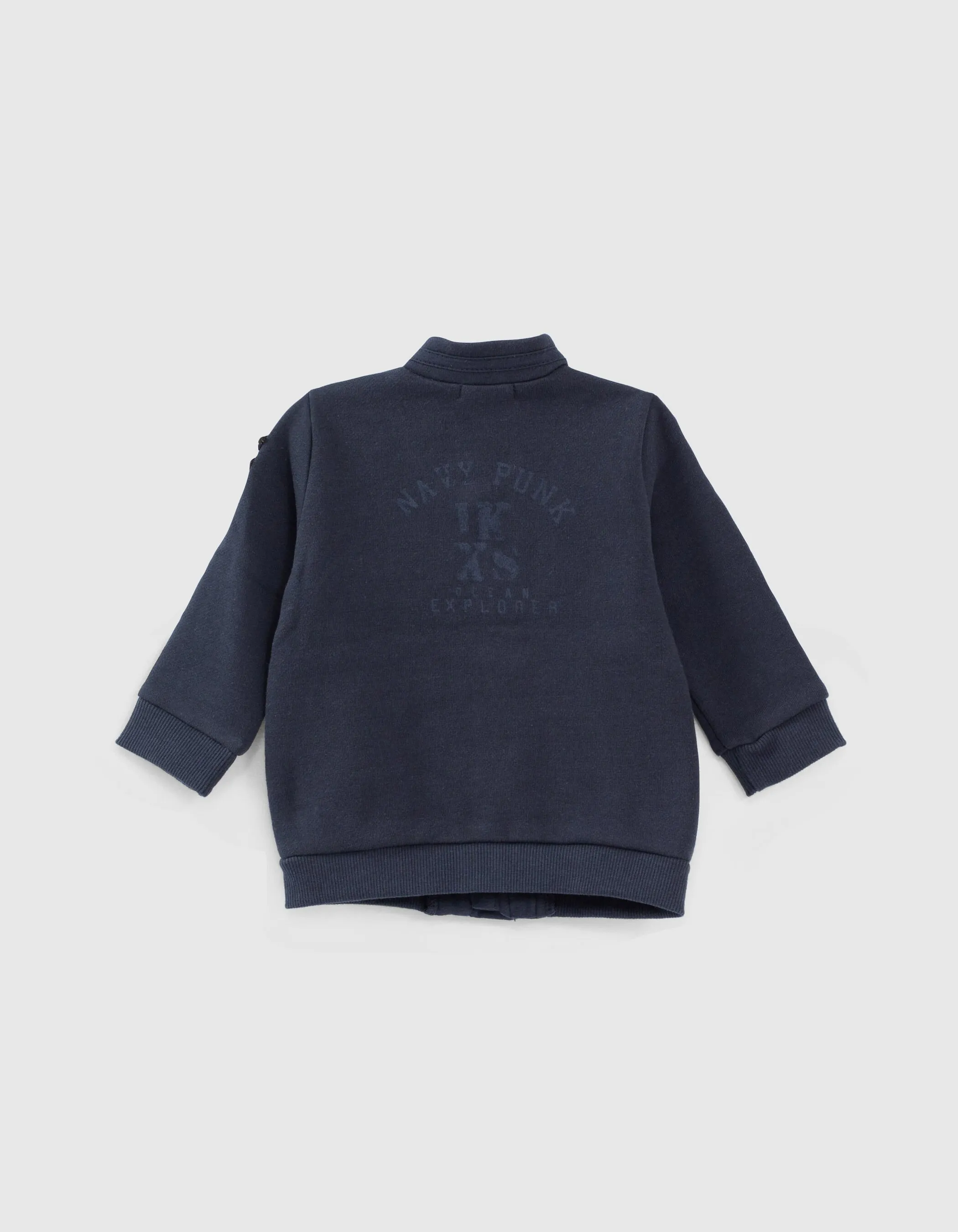 navy double-breasted baby boy cardigan