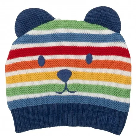 Organic Cotton Multicolored Bear Beanie