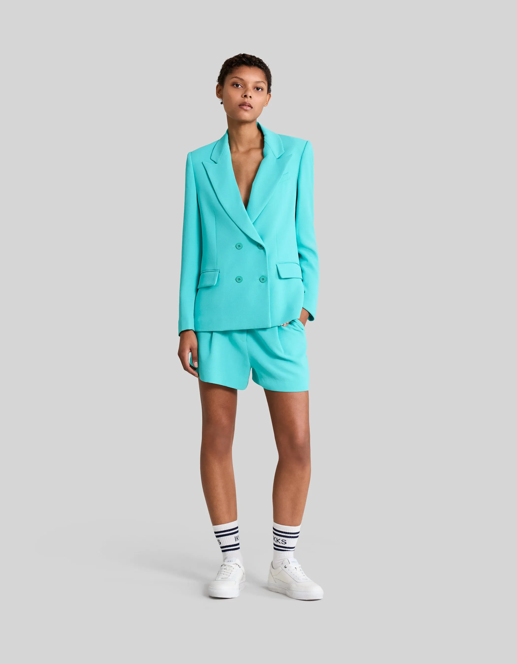 Oversized Azure Blue Women's Suit Jacket