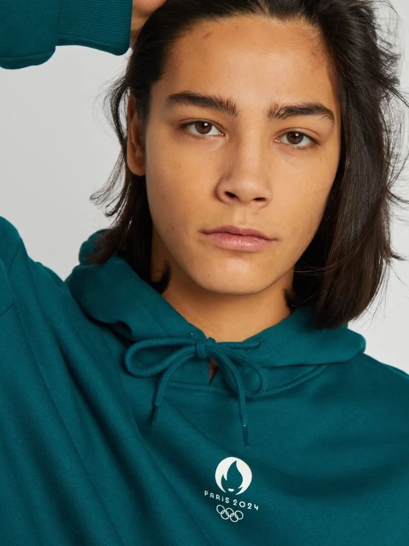 Paris 2024 Official Hoodie - Green - Fleece Sweatshirt
