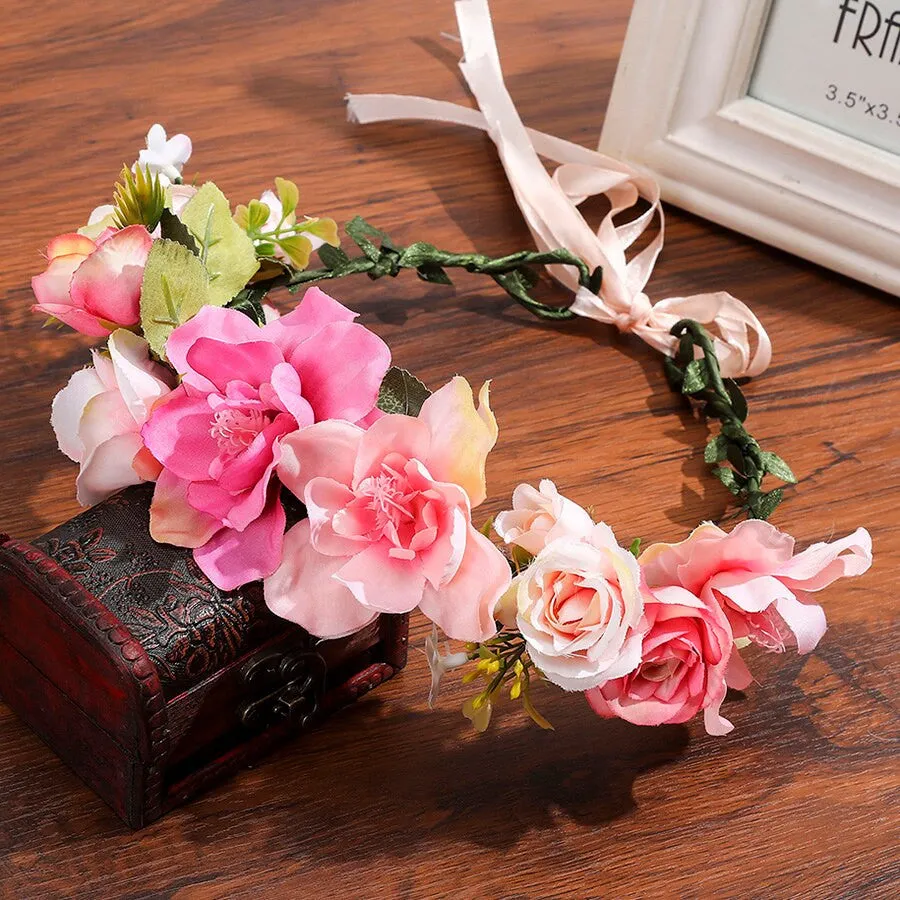 Peony and Rose Floral Crown Arrangement