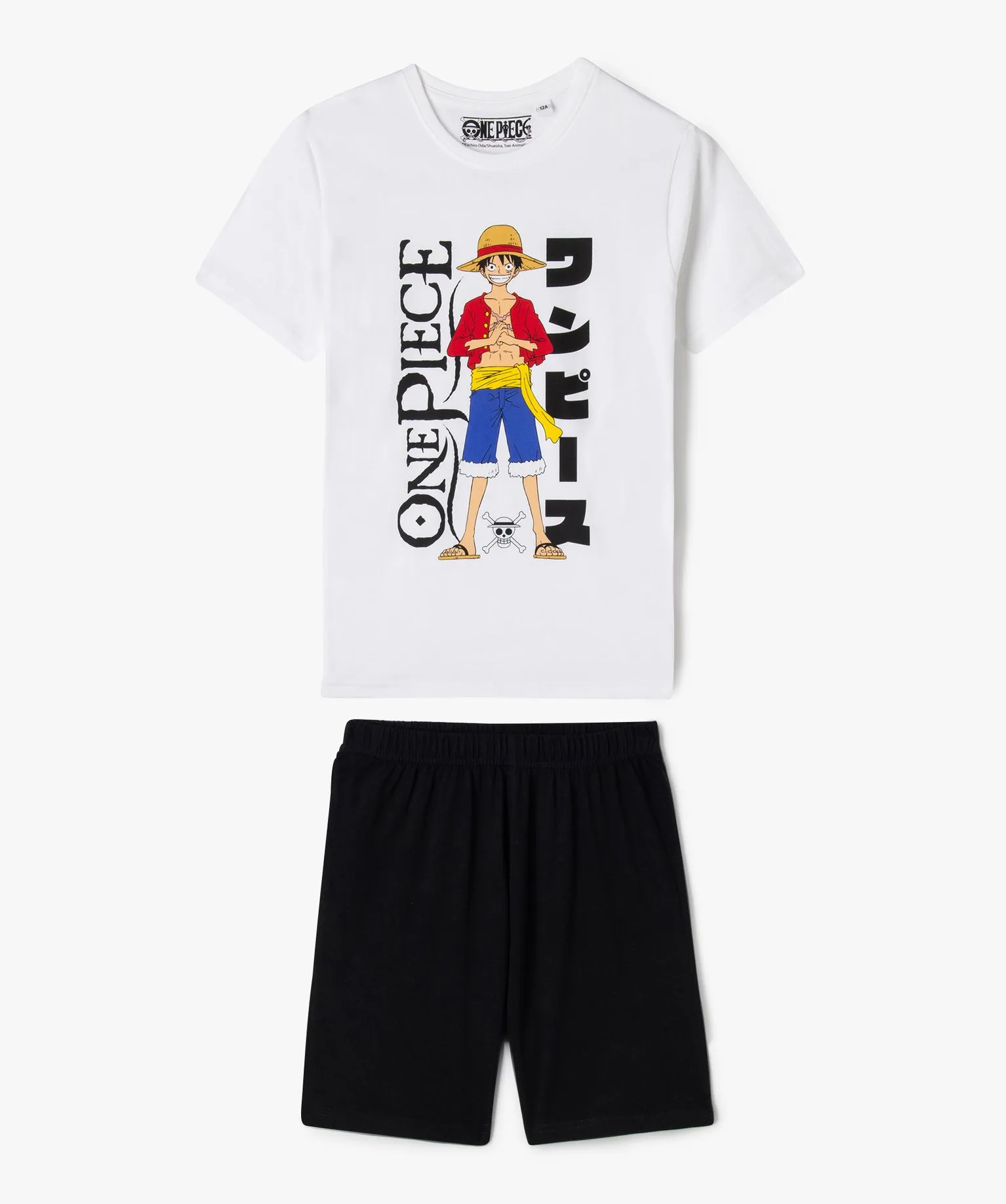 One Piece Manga Boy's Printed Pyjama Shorts White