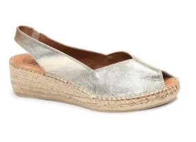 Platinum Bernia Wedge Sandals by Toni Pons