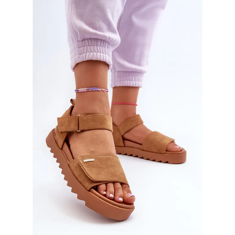 Brown Suede Platform Women's Sandals by Big Star