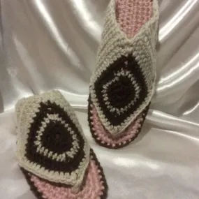 Stylish Handmade Anti-Slip Sole Slippers, Crochet Design for Women, Men
