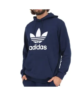 Adidas Men's Navy Blue Trefoil Hoodie
