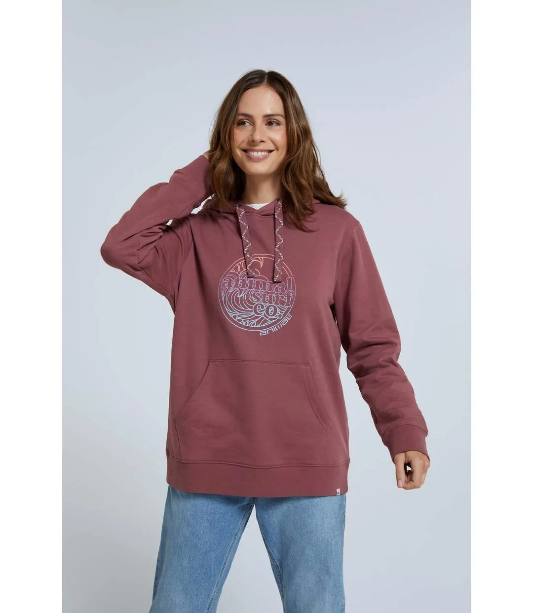 sweat à capuche bordeaux pour femme motif animal
