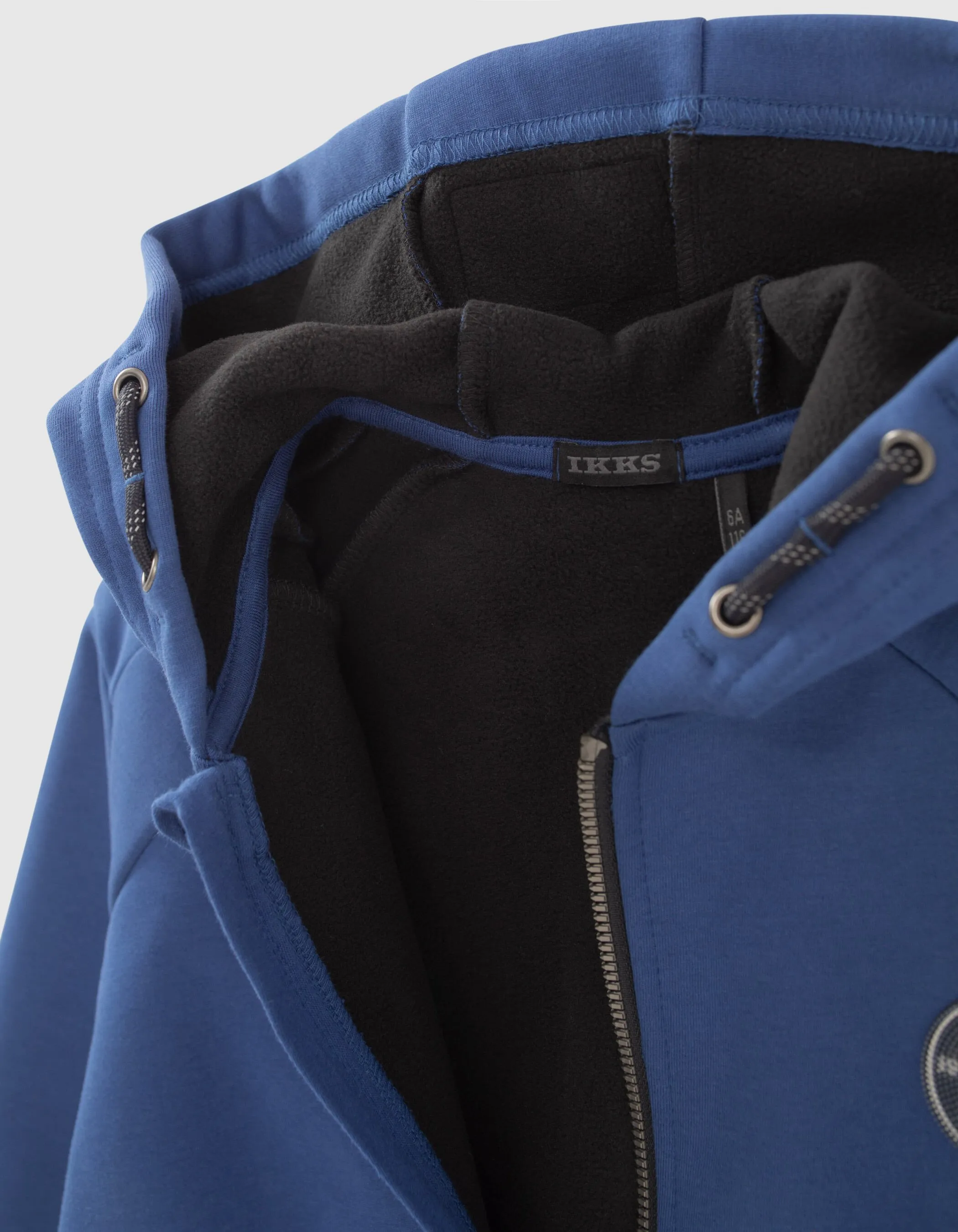 Vivid Blue Reversible Hooded Boy's Fleece Cardigan