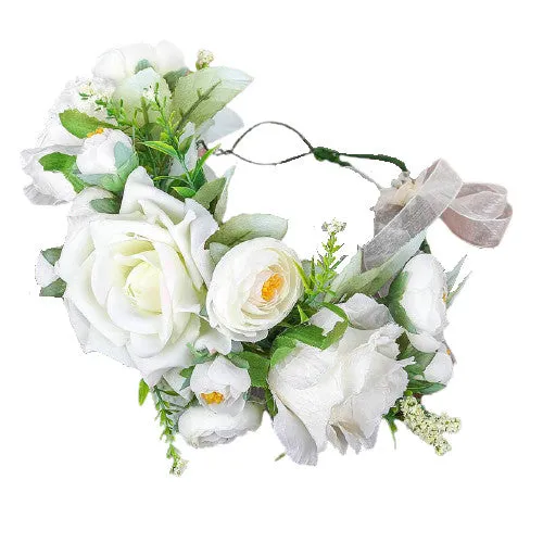 White flower crown