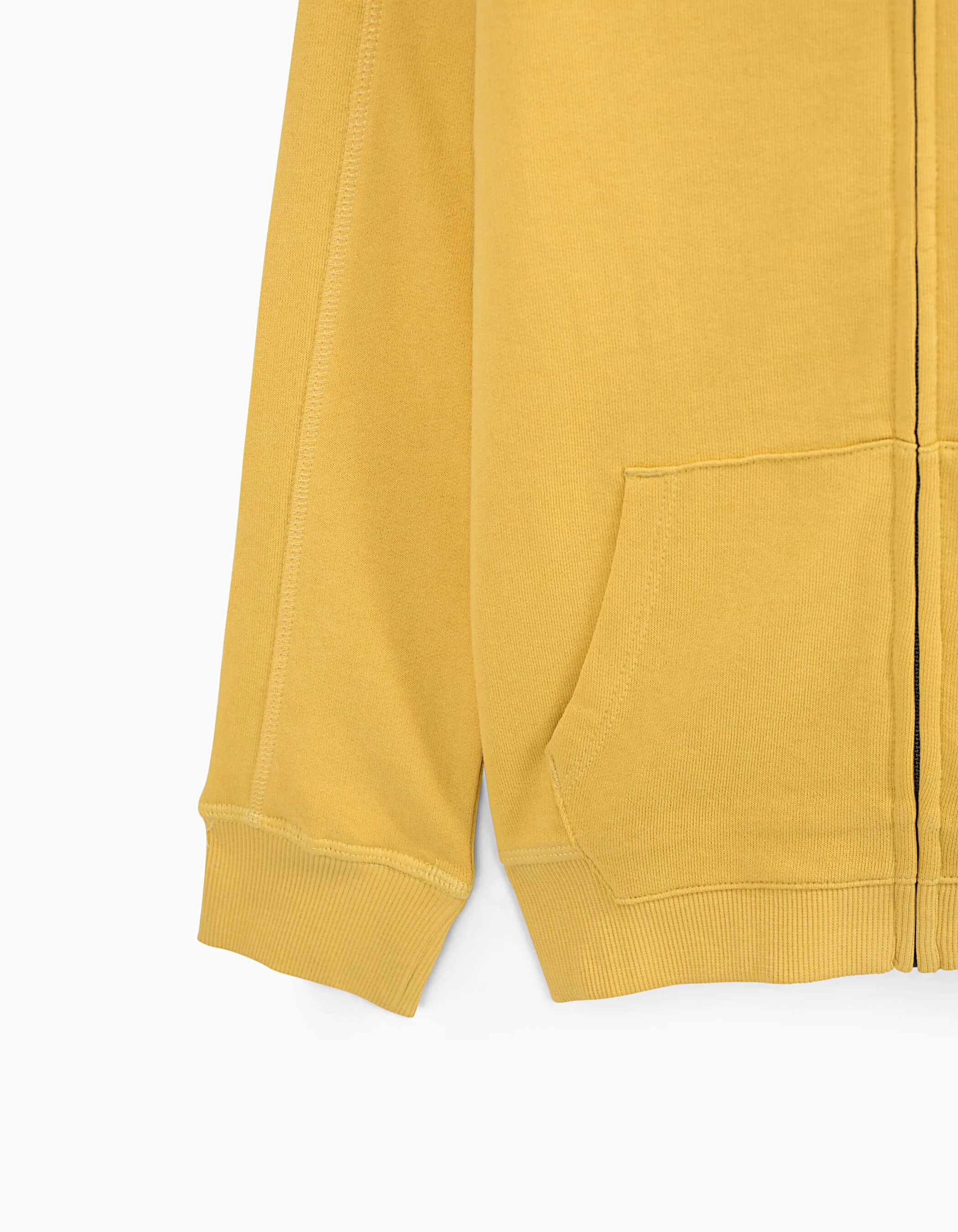 Yellow organic fleece boy's cardigan Essential.